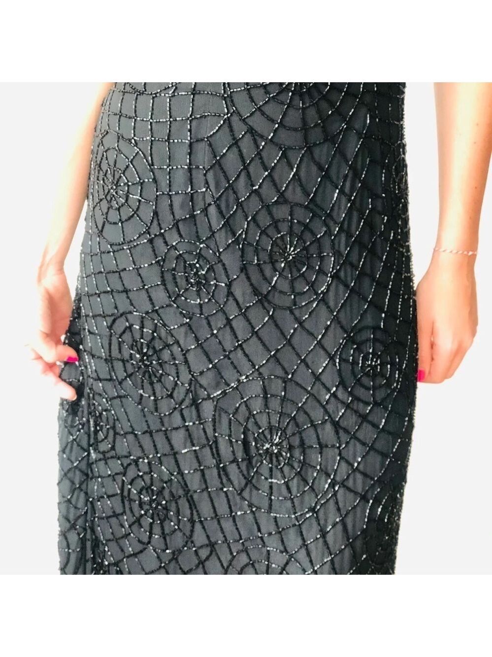 Sean Collection Vintage Beaded Elegant Black Evening Gown‎ Women’s Size Small - Picture 12 of 14